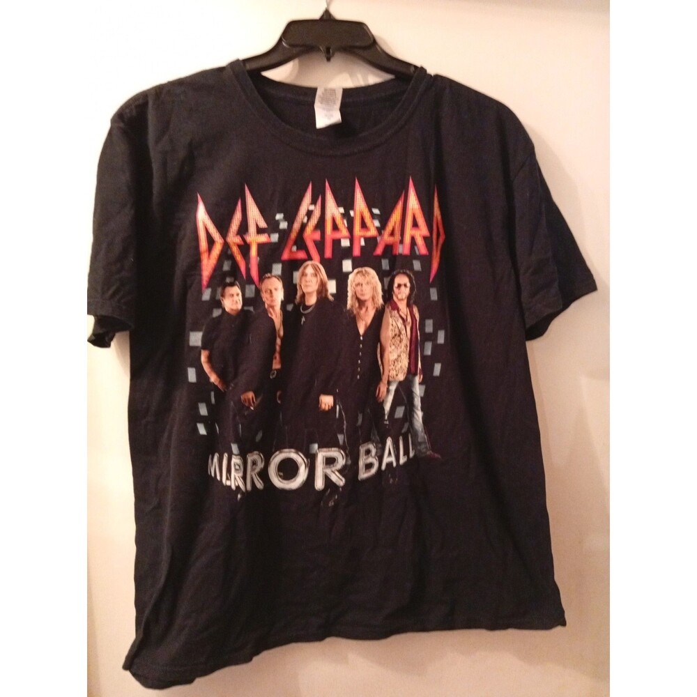 2011 Def Leppard Mirror Ball Tour T-Shirt Crew Black XL